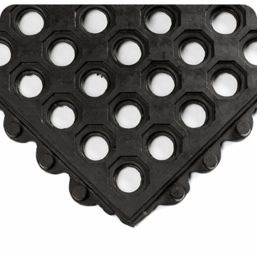 ErgoDeck® 562.78X18X18BK-CS10 Heavy Duty Anti-Fatigue Mat, 18 in L x 18 in W x 7/8 in THK, PVC, Resists: Abrasion and Chemical