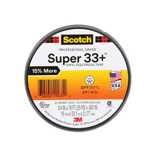 ipg&reg; 85835 607 General Purpose Medium-Grade Electrical Tape, 60 ft L x 3/4 in W, 7 mil THK, Vinyl, Rubber Adhesive, PVC Film Backing, Black