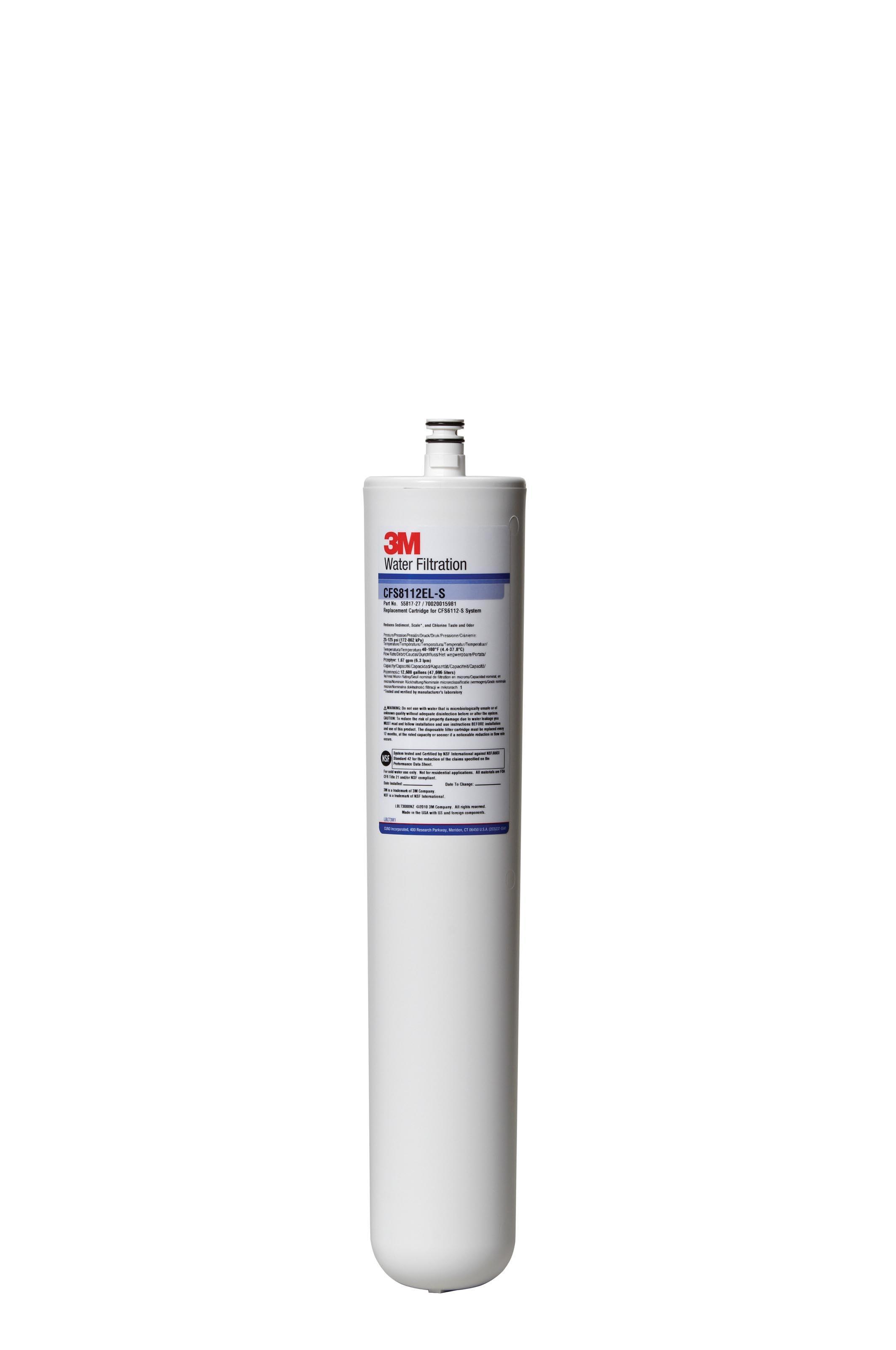 3M&trade; 7000001649 CFS Filter Cartridge, 3.19 in Dia Outside x 20 in H, 6.3 Lpm Flow Rate, 100 deg F, 125 psi Max Pressure