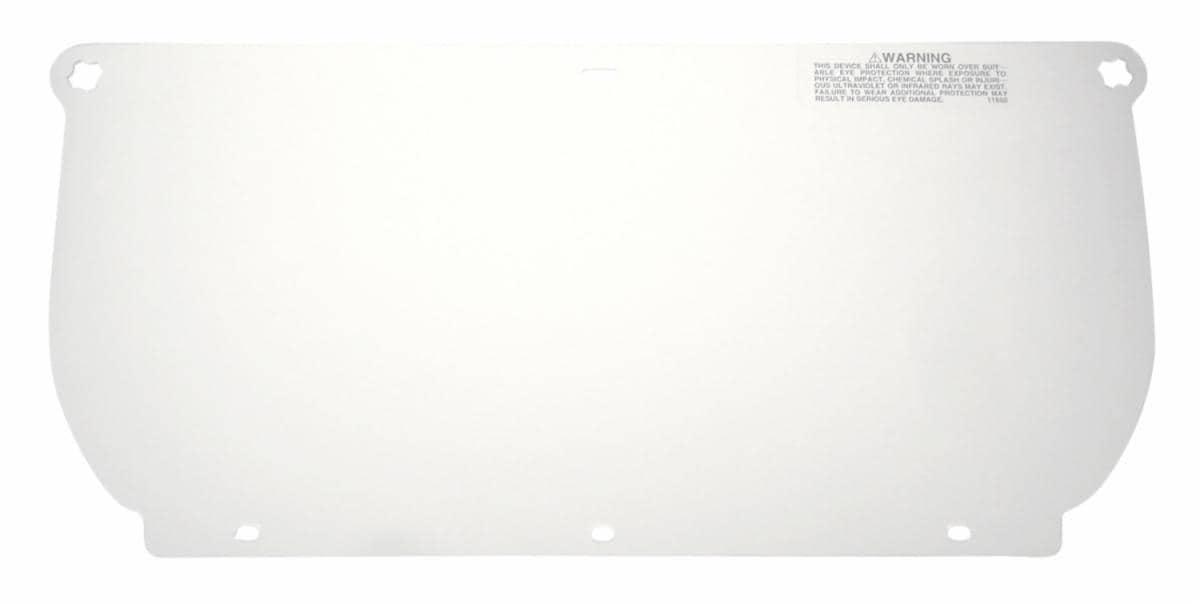 North&reg; by Honeywell A8154 Faceshield Replacement Visor, Clear, Polycarbonate, 8 in H x 15-1/2 in W x 0.04 in THK Visor, For Use With Headgears and Brackets, Specifications Met: ANSI Z87.1-2010
