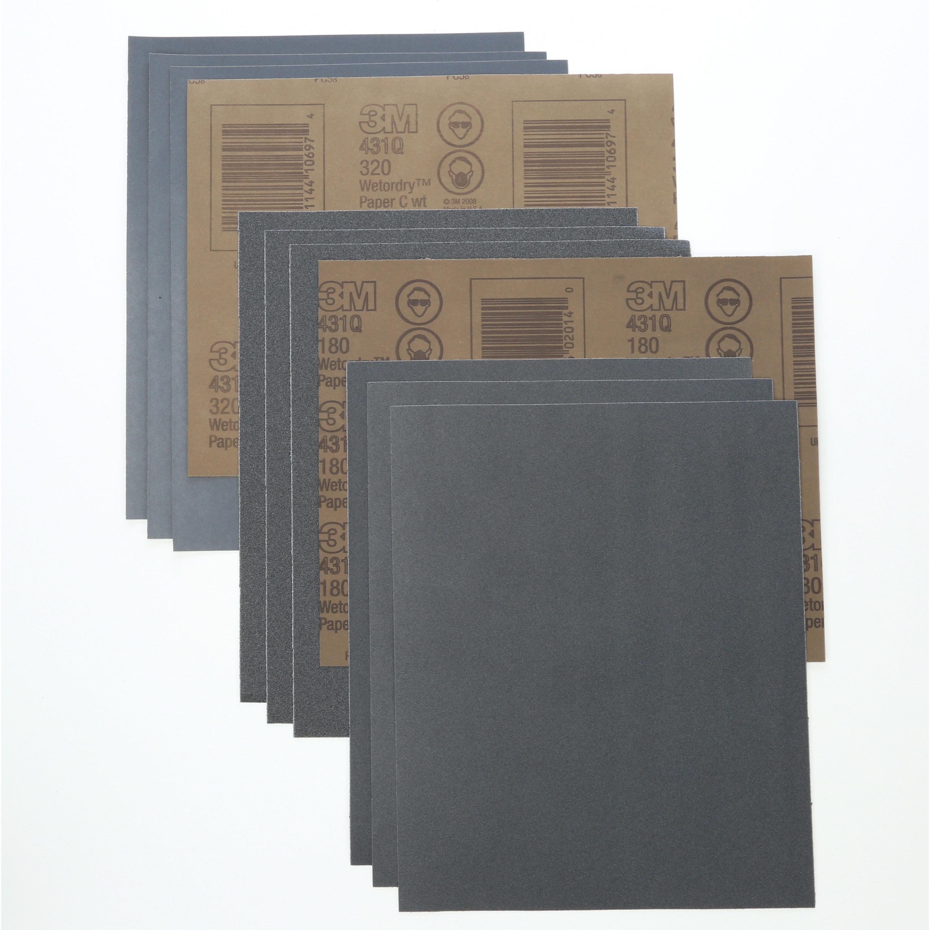Wetordry&trade; 7100028225 Abrasive Sheet, 9 in L x 5 in W, P3000 Grit, Fine Grade, Silicon Carbide Abrasive, Paper Backing