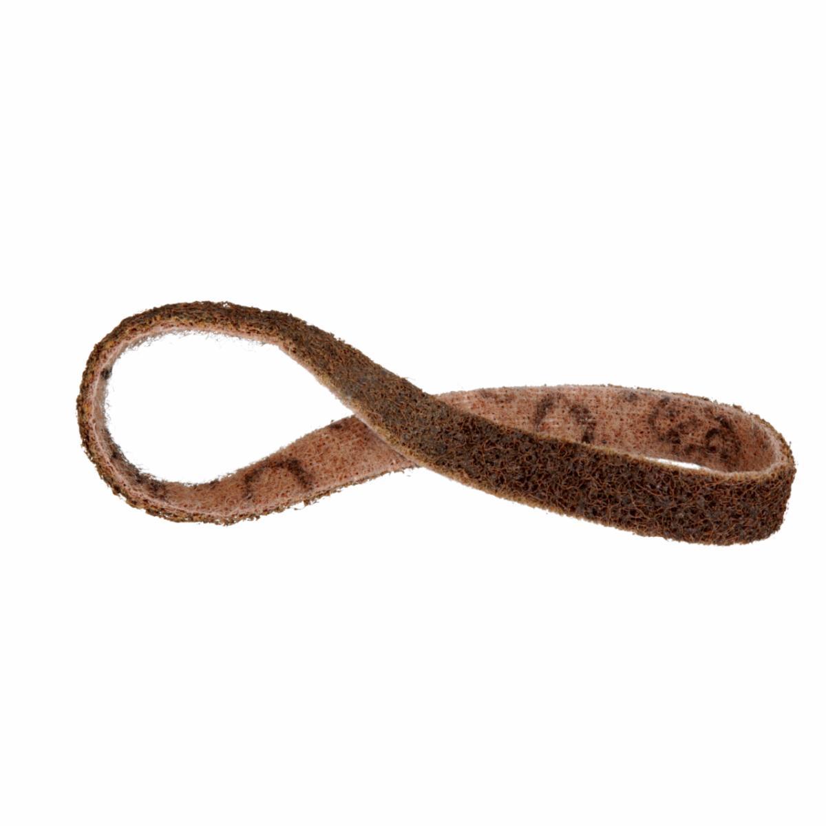 Scotch-Brite&trade; 7000120669 SC-BS Scrim Backed Belt, 0.25 in W 18 in L, Coarse Grade, Aluminum Oxide Abrasive, Brown