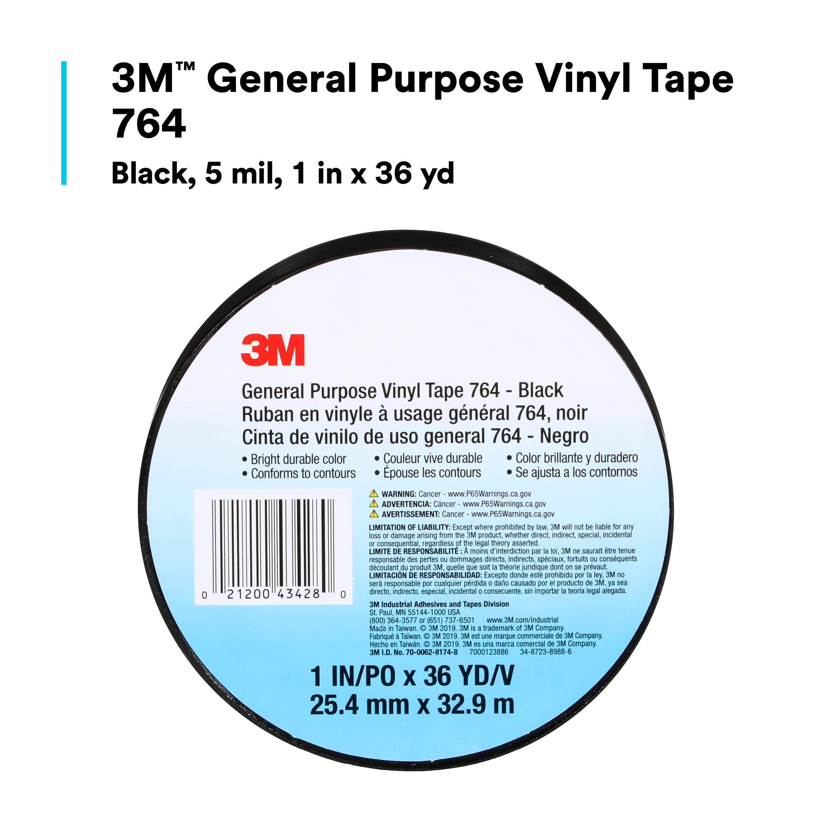3M&trade; 7000123886 MMM 764-1 BLACK