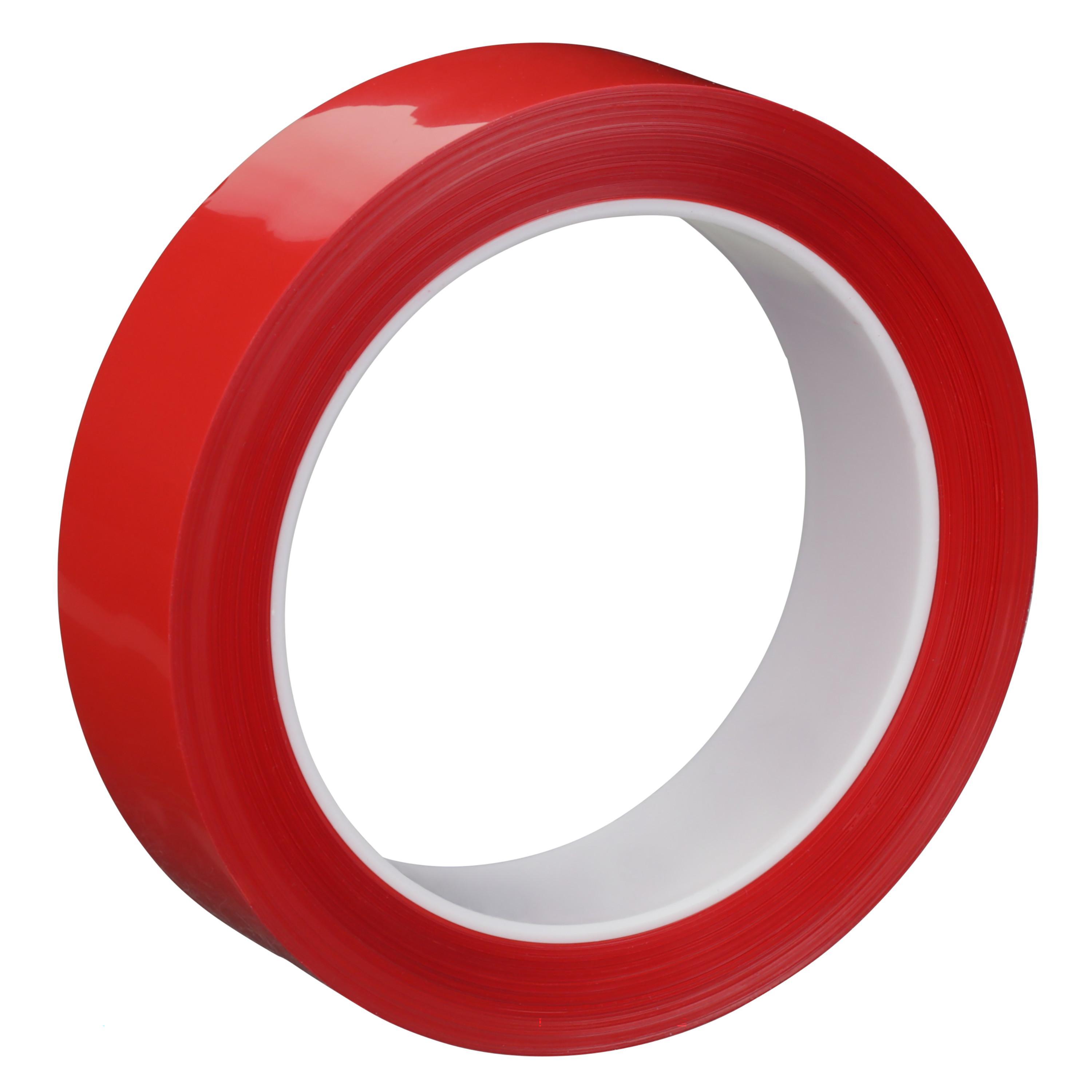 3M&trade; 7000028669 850 Film Tape, 72 yd L 1 in W, 1.9 mil THK, Polyester, Acrylic Adhesive, Red