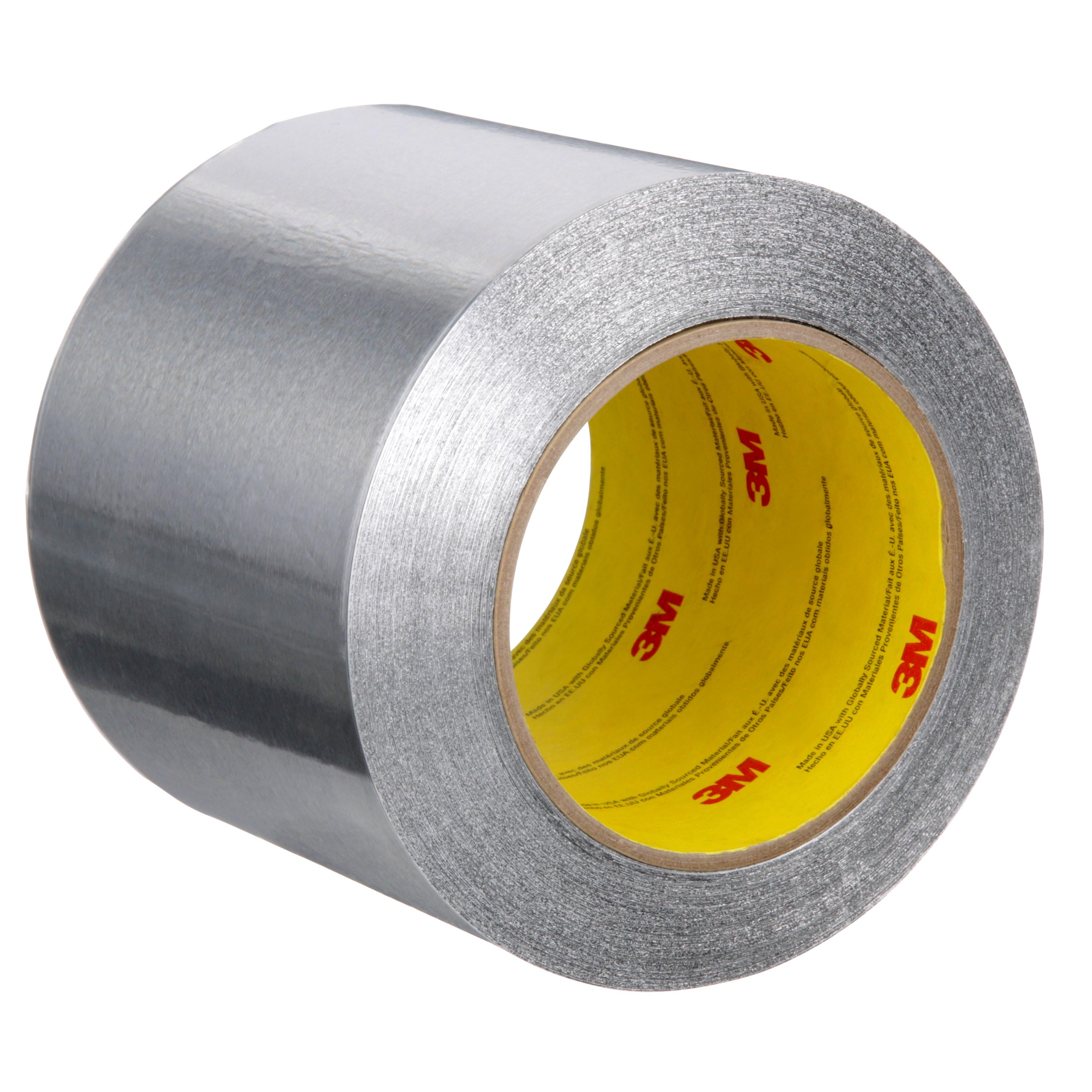 3M&trade; 7010314221 425 Foil Tape, 60 yd L 7 in W, 4.6 mil THK, Acrylic Adhesive, Aluminum Foil Backing, Silver
