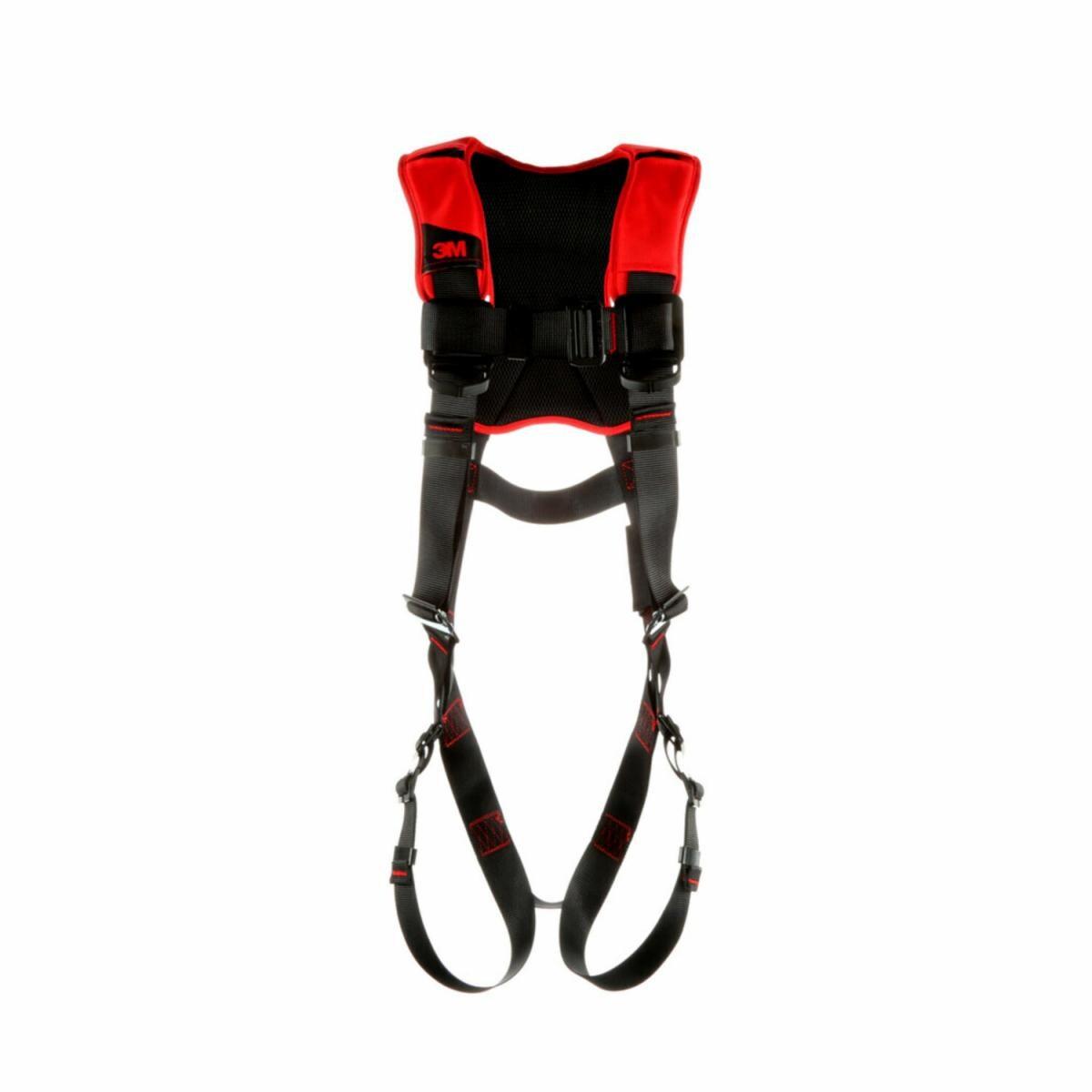 3M Protecta Fall Protection 7012816701 Protecta&reg; Comfort Safety Harness, XL, 420 lb Load, Polyester Strap, Pass-Thru Chest Strap Buckle, Steel Hardware, Black