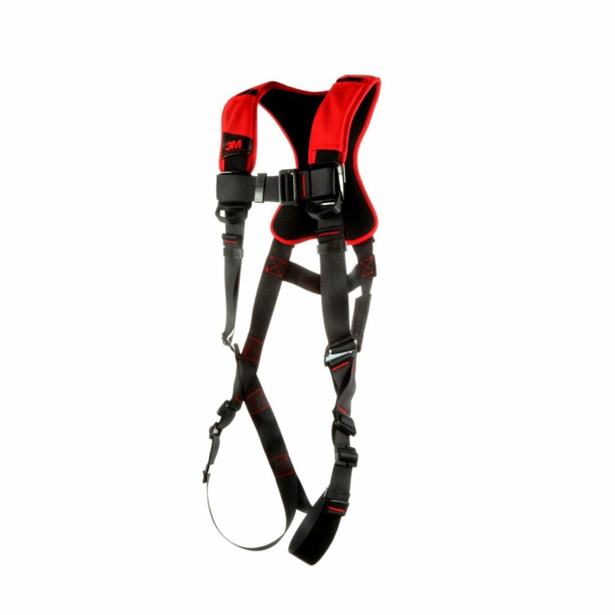 3M Protecta Fall Protection 7012816701 Protecta&reg; Comfort Safety Harness, XL, 420 lb Load, Polyester Strap, Pass-Thru Chest Strap Buckle, Steel Hardware, Black