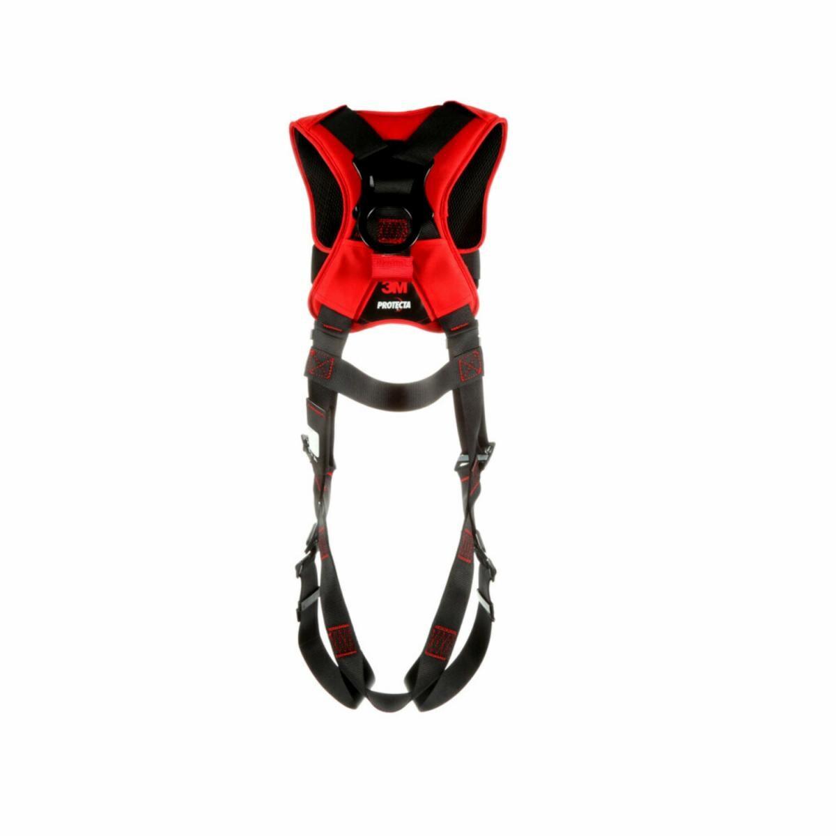 3M Protecta Fall Protection 7012816701 Protecta&reg; Comfort Safety Harness, XL, 420 lb Load, Polyester Strap, Pass-Thru Chest Strap Buckle, Steel Hardware, Black