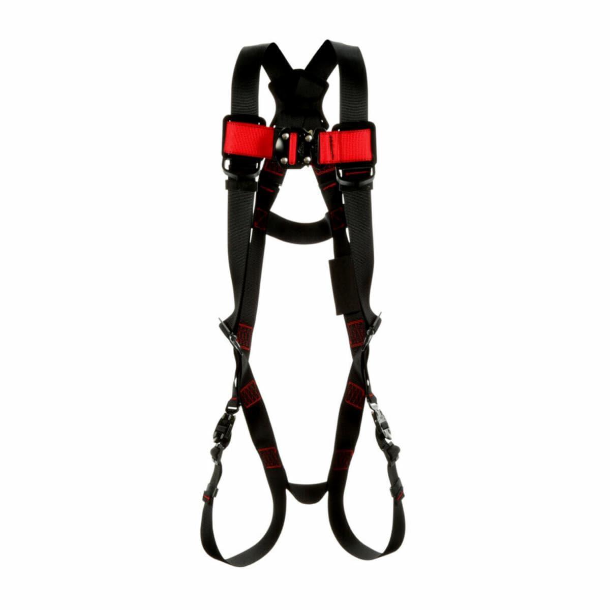 3M Protecta Fall Protection 7012816775 Protecta&reg; Safety Harness, XL, 420 lb Load, Polyester Strap, Quick-Connect Chest Strap Buckle, Steel Hardware, Black