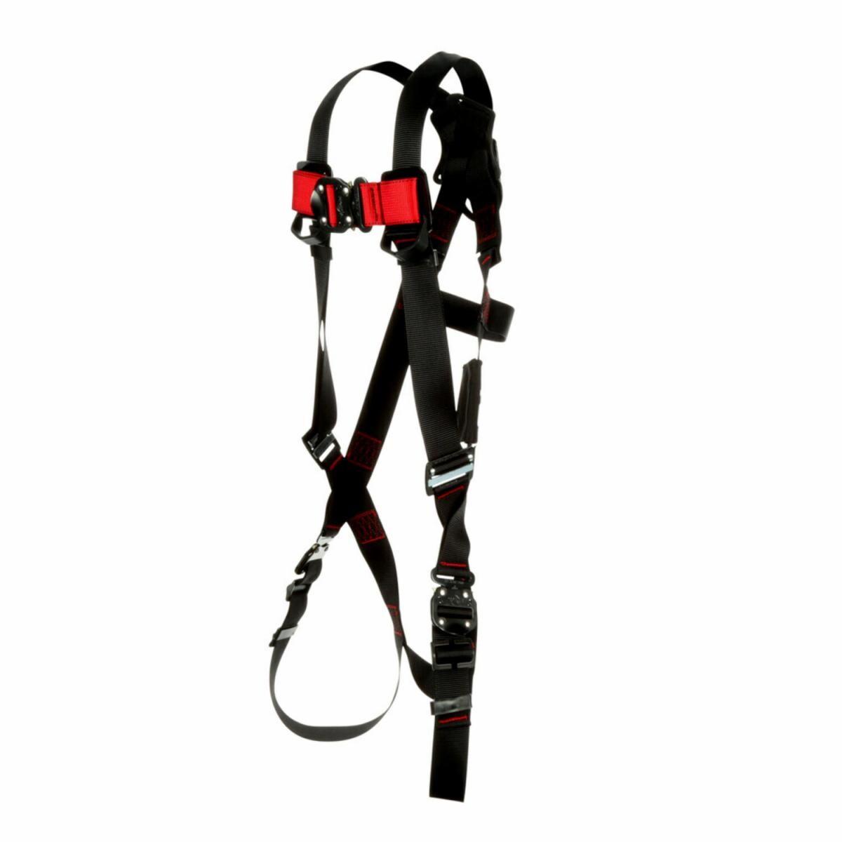 3M Protecta Fall Protection 7012816775 Protecta&reg; Safety Harness, XL, 420 lb Load, Polyester Strap, Quick-Connect Chest Strap Buckle, Steel Hardware, Black