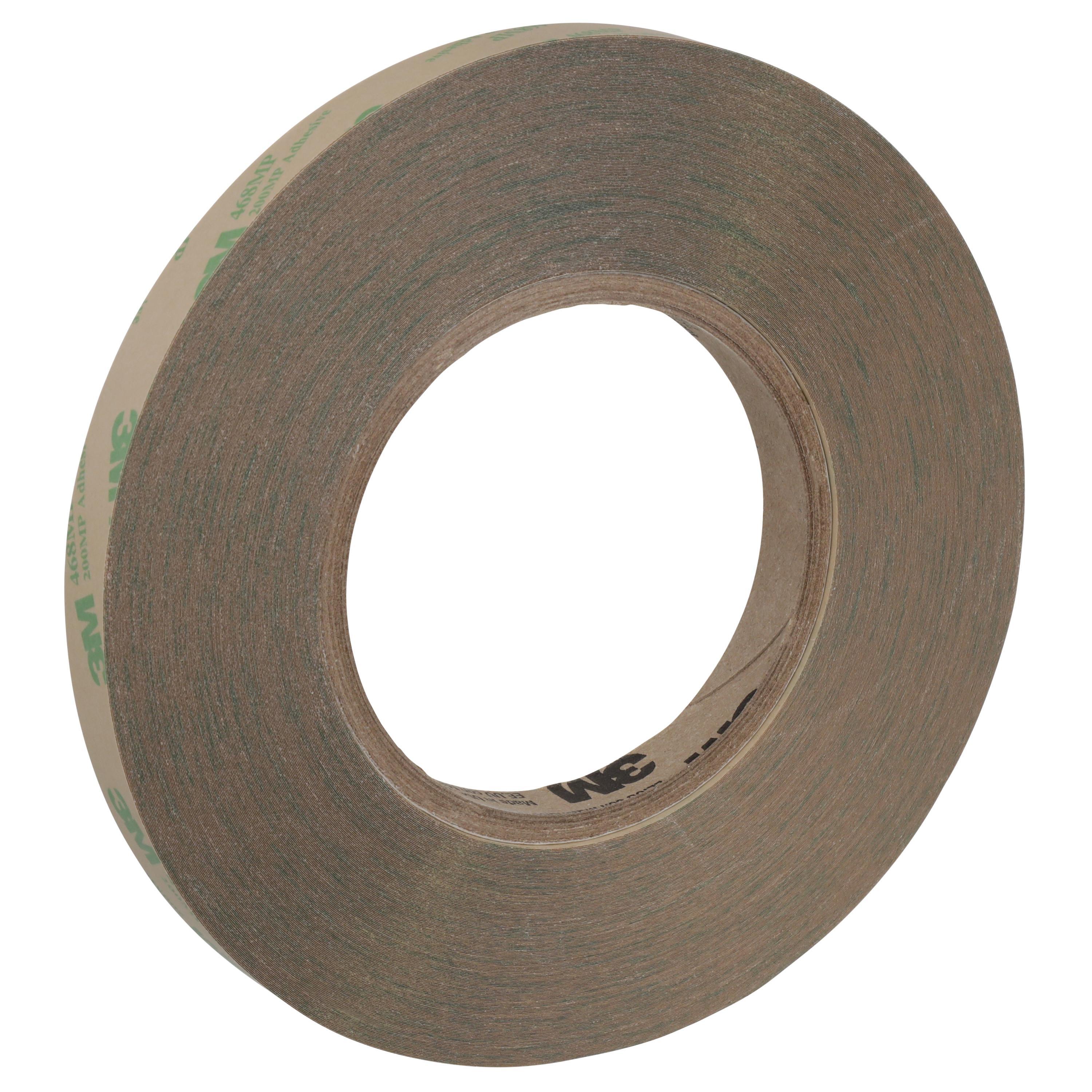 3M&trade; 7100008163 468MP High Performance Adhesive Transfer Tape, 5 mil THK, Acrylic Adhesive, Tan