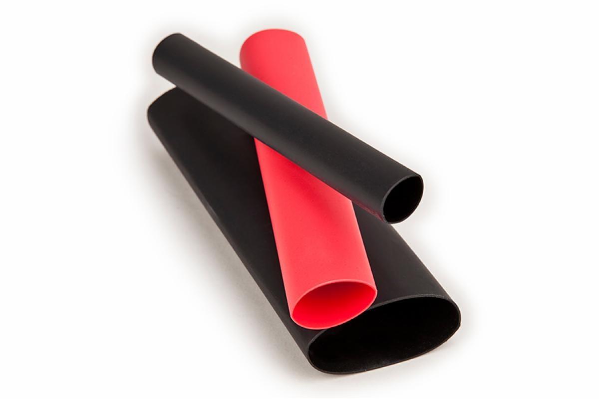 3M&trade; 7000133694 FP0.750BK6 Tubing, 0.375 in ID Recovered, 6 in L, Polyolefin, Black