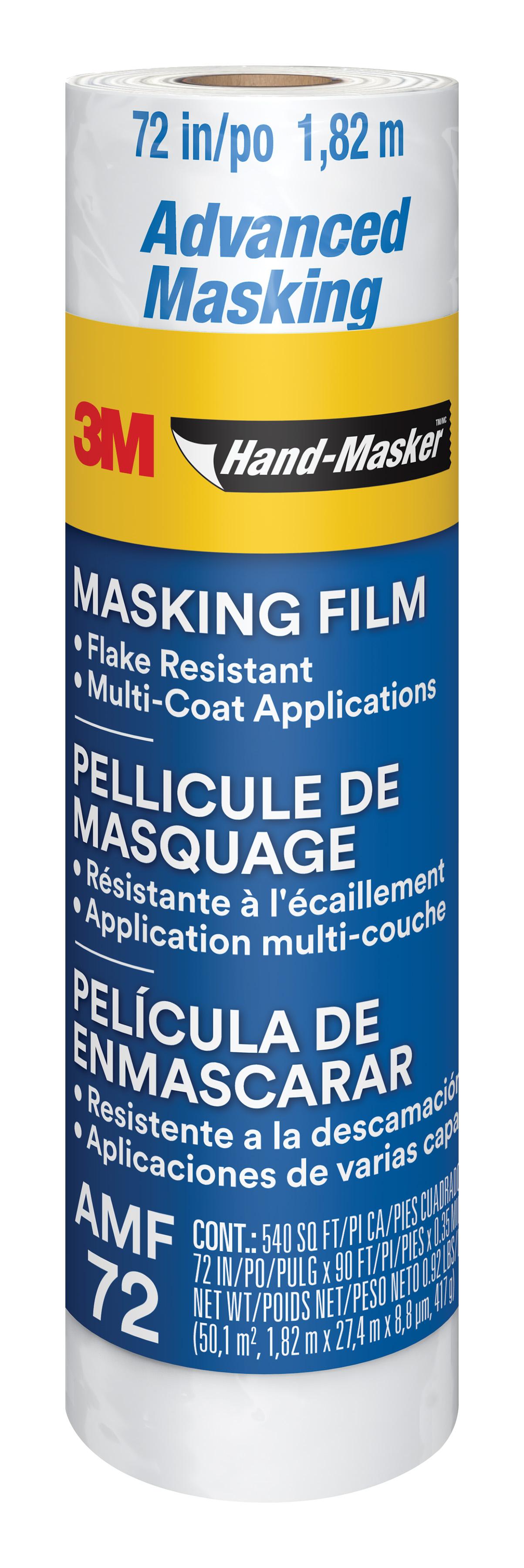 product 3M™ Hand-Masker™ Advanced Masking Film, AMF99-8C, 99 in x 90 ft x .35 mil (2.51 m x 27.4 m x .00889 mm)