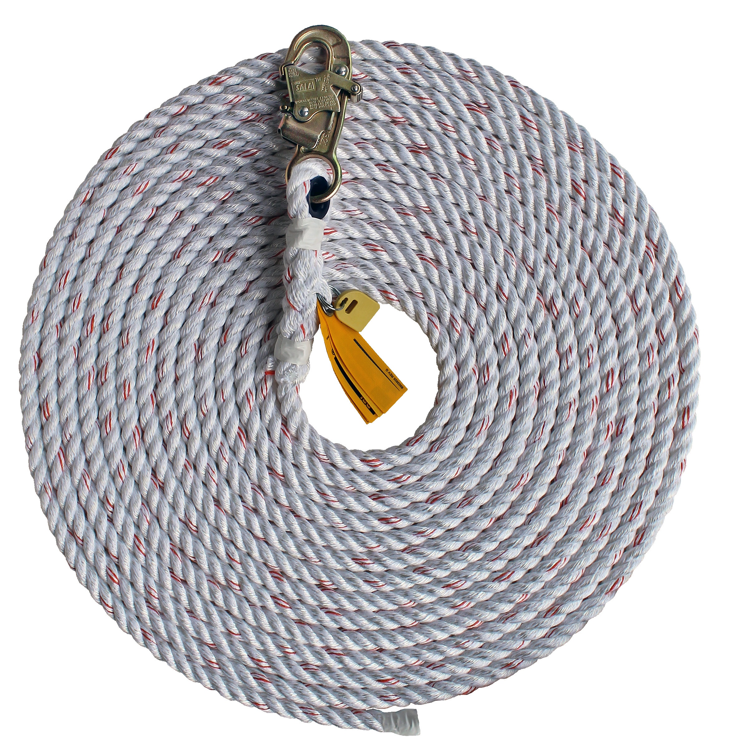 3M&trade; DBI-SALA&reg; 7012691243 1231104 Fixed Lanyard, 310 lb Load, 4 ft L, Polyester Web Line, 1 Legs, Snap Hook Anchorage Connection, ANSI A10.32, ANSI Z359.3, OSHA 1910.66, OSHA 1926.502