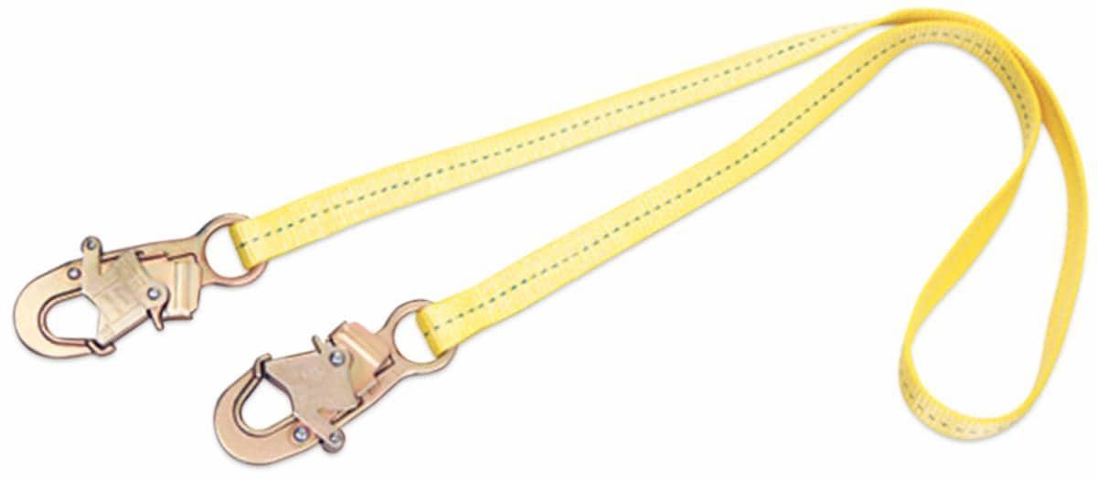 Miller&reg; by Honeywell 913B/6FTGN Tie-Back Shock Absorbing Lanyard With SofStop&reg; Shock Absorber, 310 lb Load Capacity, 6 ft L, Polyester Webbing Line, 1 Legs, Snap Hook Anchorage Connection, Snap Hook Harness Connection Hook