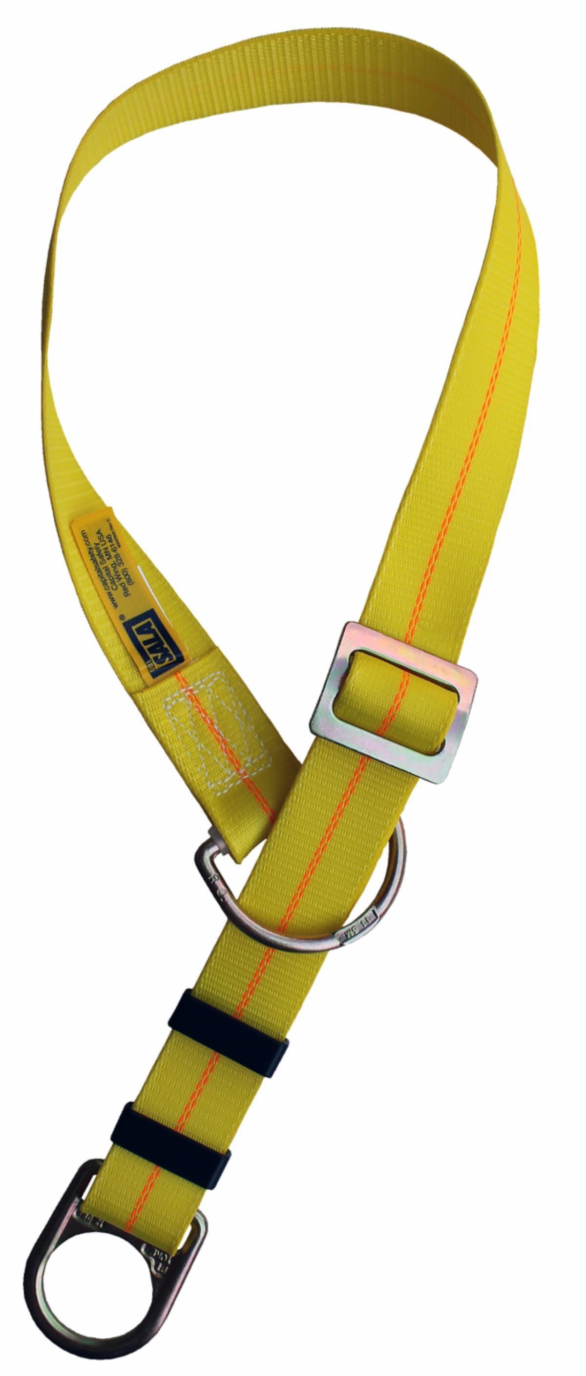 MSA 505282 Anchorage Connector Strap With D-Ring and Sewn Loop, For Use With Fall Arrest and Confined Space Entry/Retrieval Components, 5 ft L x 3-1/2 in W x 17 in D, Nylon, Yellow