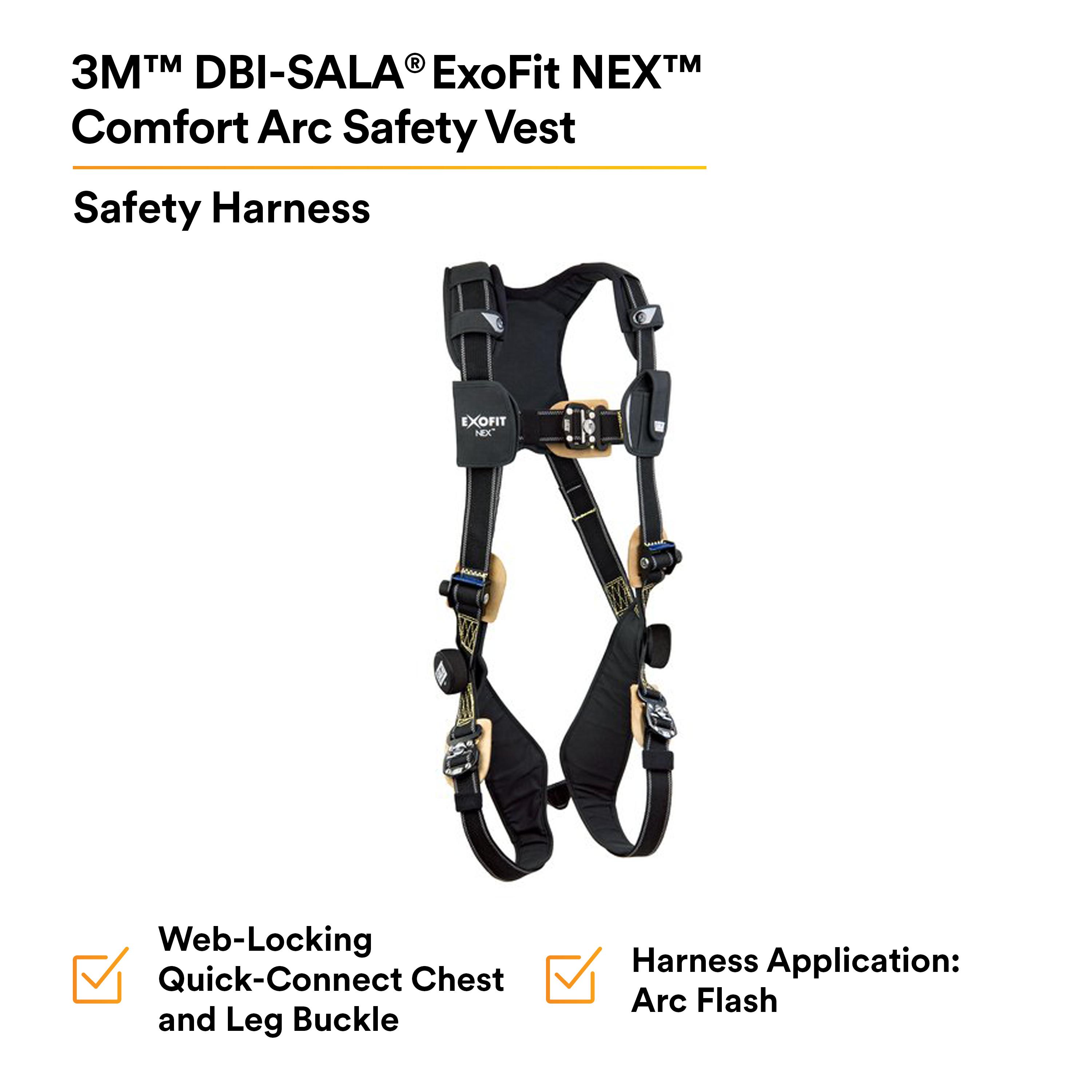 3M DBI-SALA Fall Protection 7100207395 Delta&trade; Positioning Full Body Harness, L, 420 lb Load, Repel&trade; Polyester Strap, Tongue Leg Strap Buckle, Pass-Thru Chest Strap Buckle, Stainless Steel Grommet/Zinc Plated Steel Hardware, Yellow