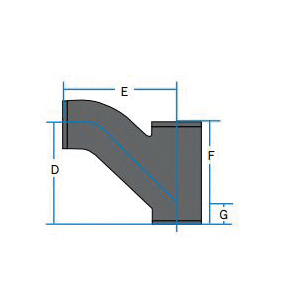 AB&I&reg; 01728 DWV Combination Wye and Bend, 8 x 8 x 4 in Nominal, No-Hub End Style, Cast Iron