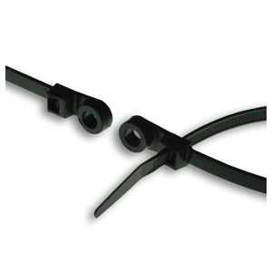 ACT AL-07-50-MH-9-C Mounting Hole Cable Tie With Mounting Eye, 7 in L x 0.17 in W x 0.05 in THK, 45 lb Load, Nylon 6.6, Natural