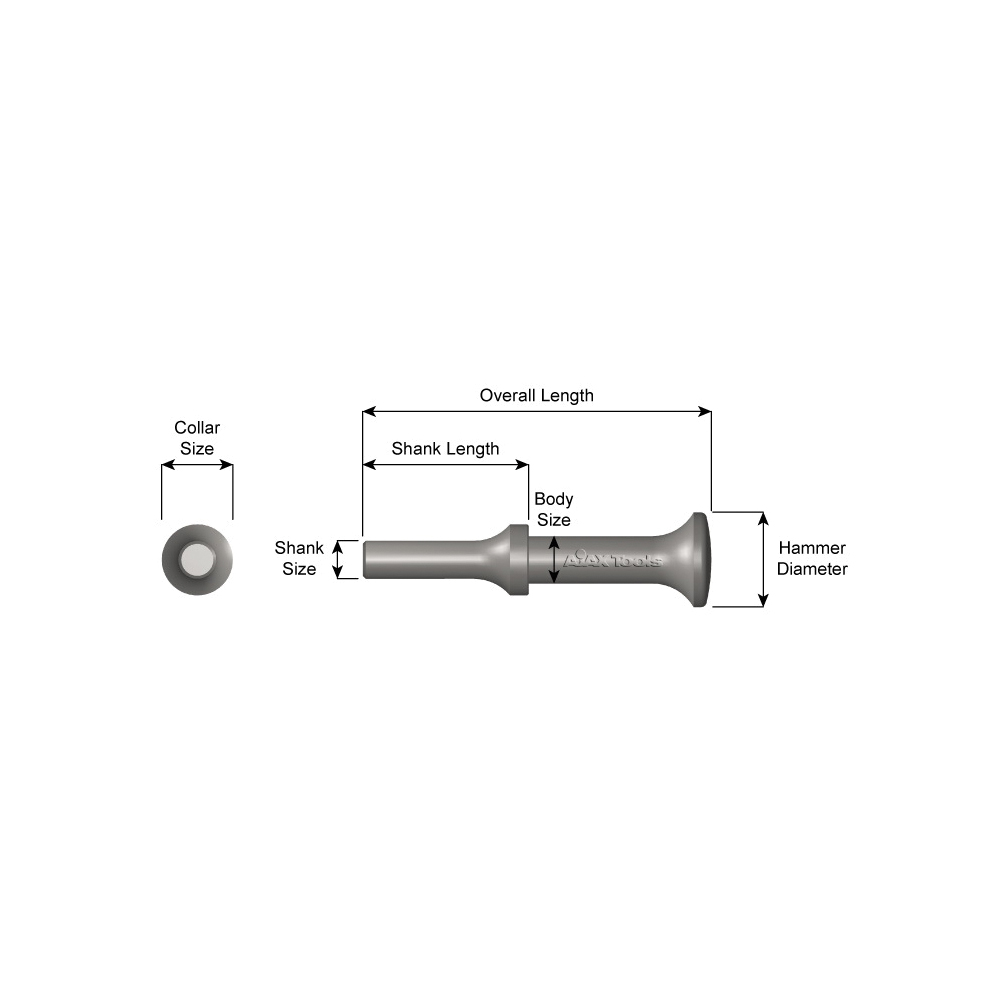 Ajax 1603 Smoothing Hammer, 3-1/4 in OAL, 1-3/4 in