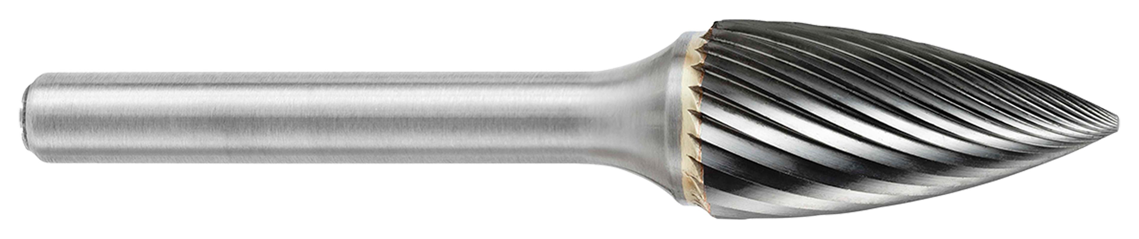 ATA SGSPRO 24275 Universal SG Metric Carbide Burr, Pointed End, Tree Head, 5 mm Dia Head, 12.7 mm L of Cut, 38 mm OAL, Single Cut