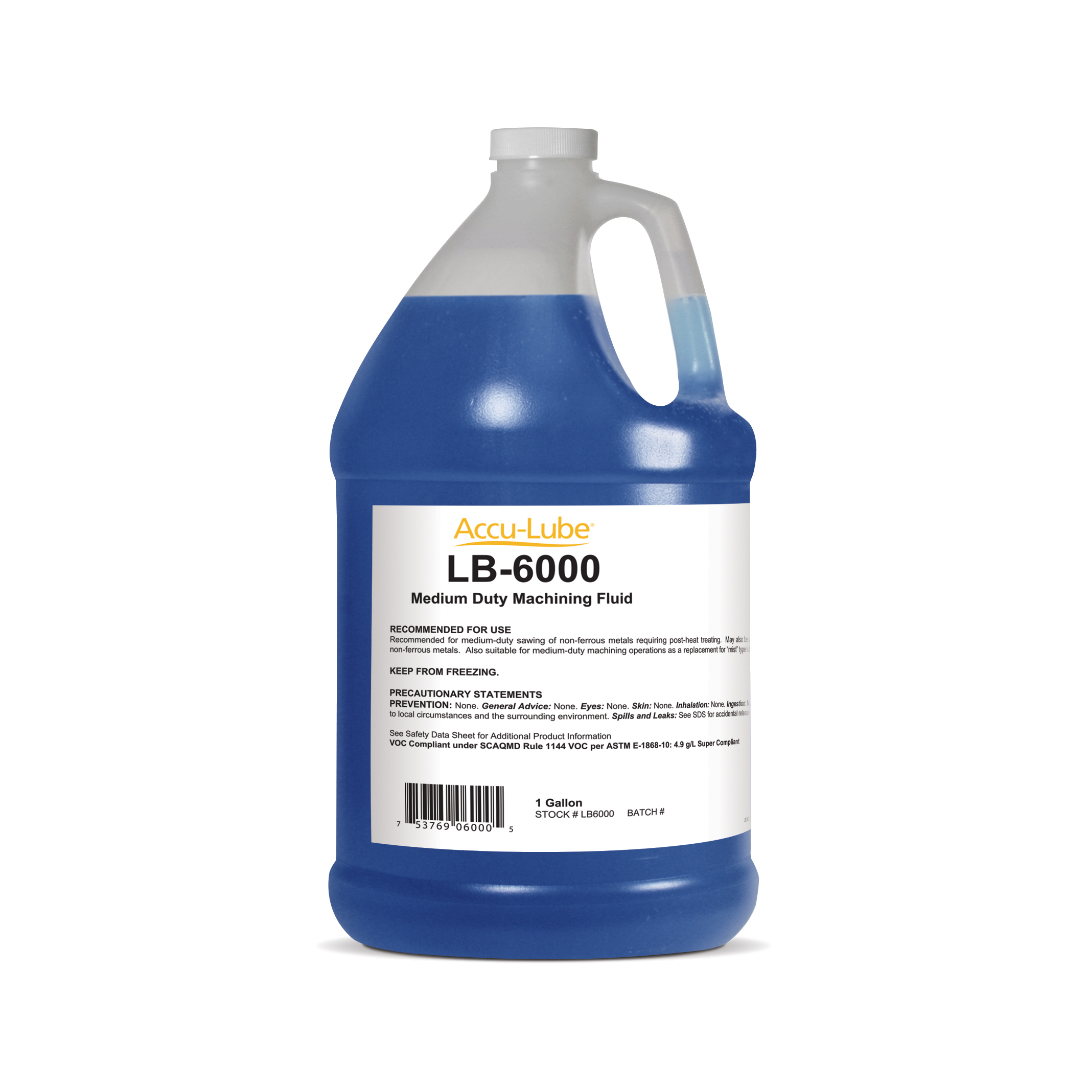 Accu-Lube® LB2000 General Purpose Heavy Duty Metalworking Lubricant, 1 gal Jug, Mild, Liquid, Blue