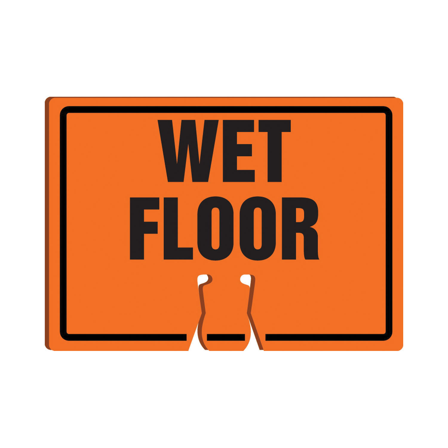 Accuform&reg; FBC760 Traffic Cone Top Warning Sign, 10 in H x 14 in W, Plastic