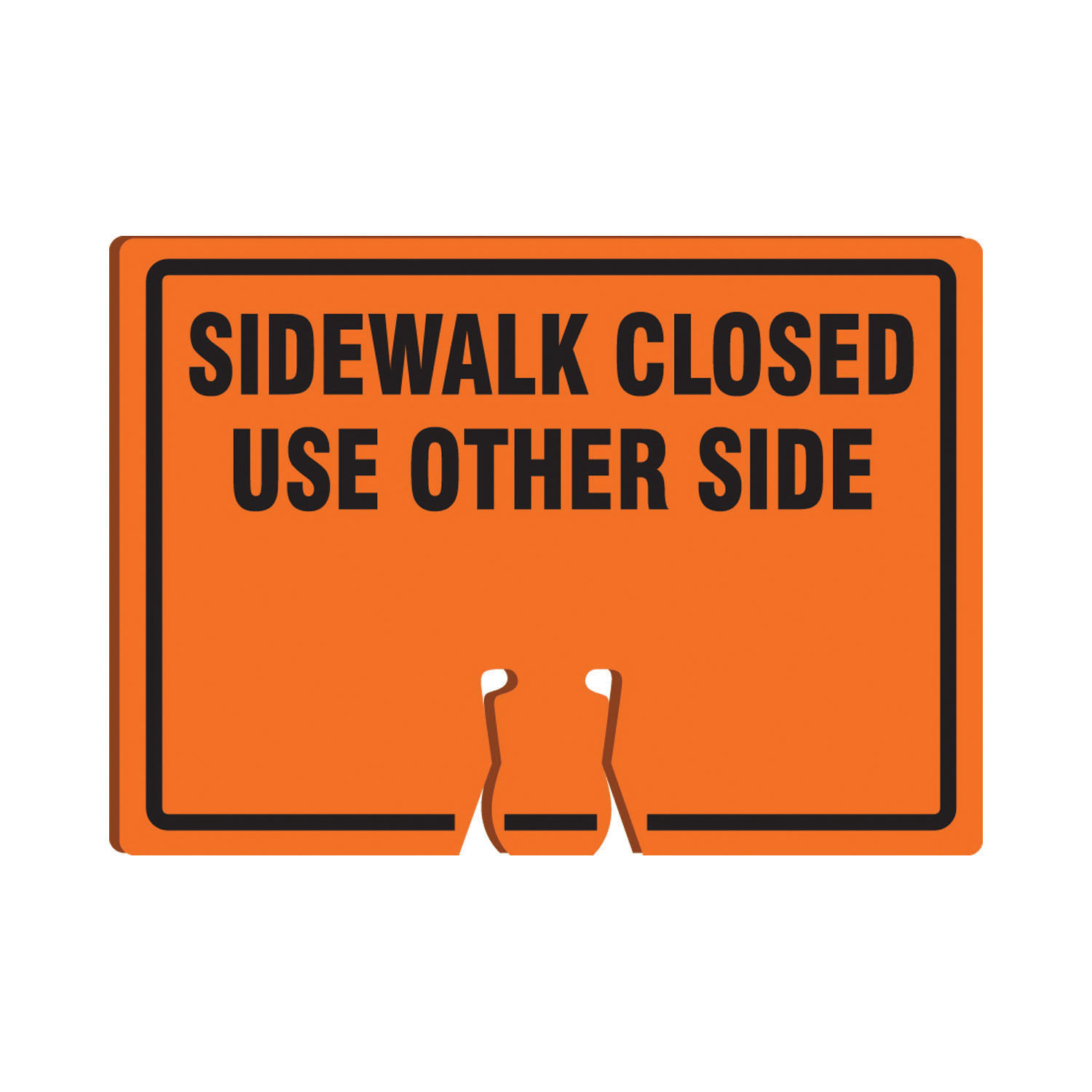 product Accuform® FSP175 Paddle Sign, STOP/SLOW, Reflective Aluminum/Wood Handle, 60 in Handle HT X 18 in WD, White on Red/Black on Orange