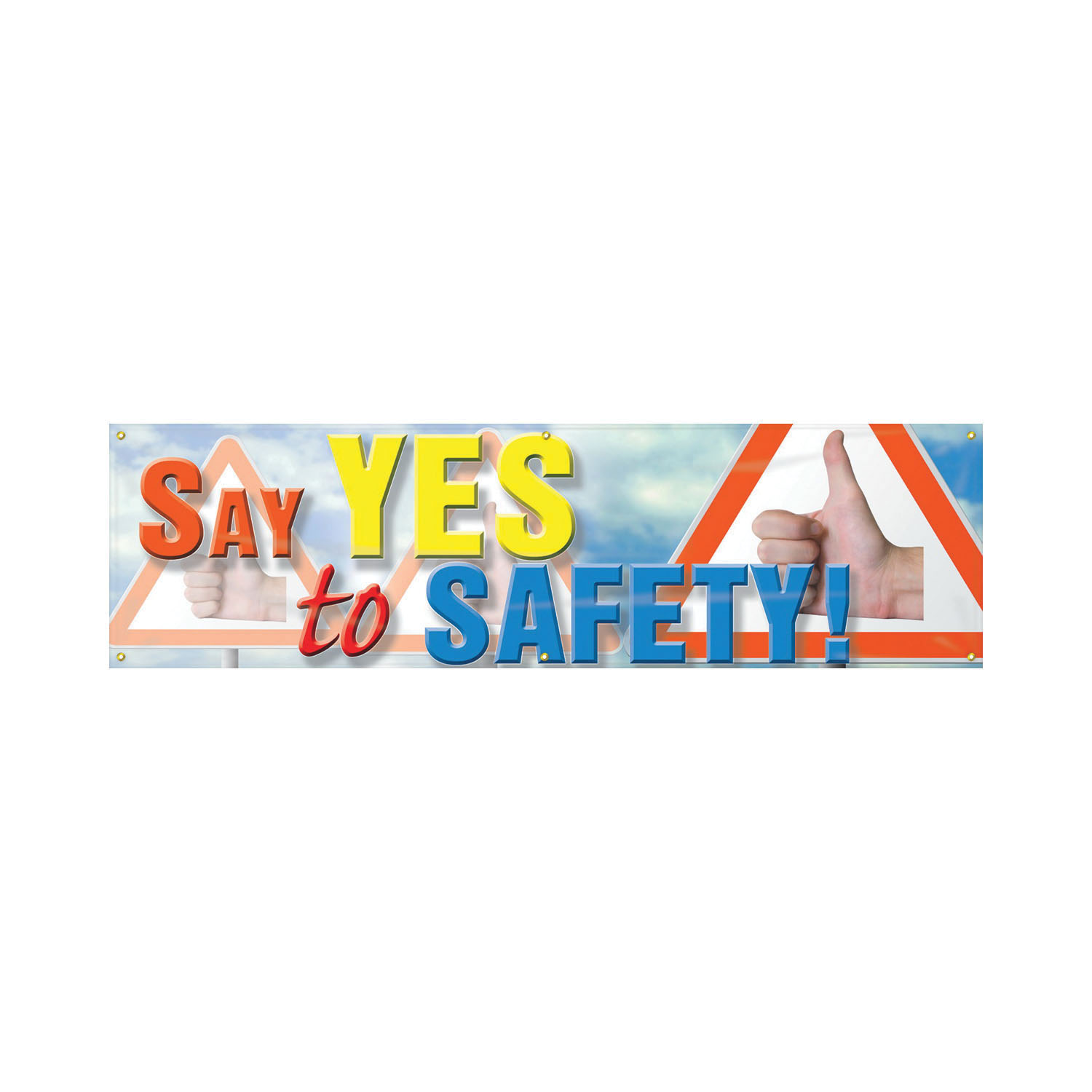 Accuform&reg; MBR835 Safety Banner, 28 in H x 96 in W, Reinforced Vinyl