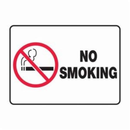 product Brady® 25076 Light Duty Rectangular No Smoking Sign, DANGER, 7 in H x 10 in W, Black/Red on White, B-401 High Impact Polystyrene, Corner Hole Mount
