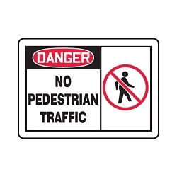 Accuform&reg; MVHR007VP Rectangle Danger Sign, DANGER, Symbol/Text, Plastic, Fastened Mount, 7 in H x 10 in W, White on Black/Red
