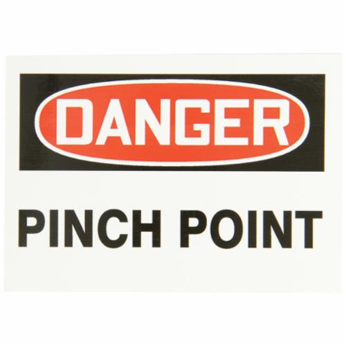 Accuform&reg; LEQM273VSP Moisture-Resistant Danger Safety Sign, DANGER, 3-1/2 in H x 5 in W, Red/Black on White, Adhesive Vinyl