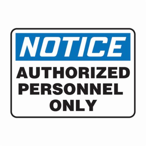 Brady® 89174 Rectangular Admittance Sign, 3-1/4 in H x 4-1/2 in W, Black/Red on White, B-302 Polyester, Self-Adhesive Mount