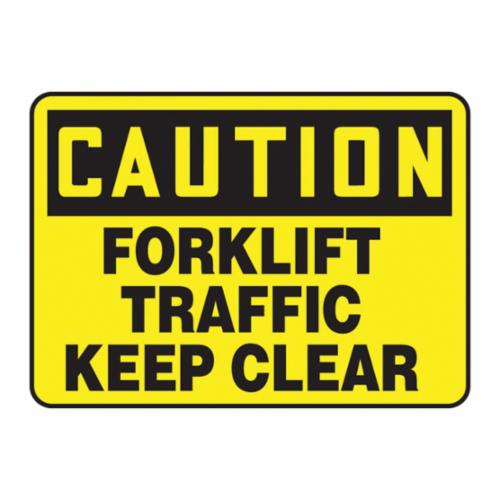 Accuform&reg; MVHR694VP Caution Sign, CAUTION, 10 in H x 14 in W, Black on Yellow, Plastic, Fastened Mount