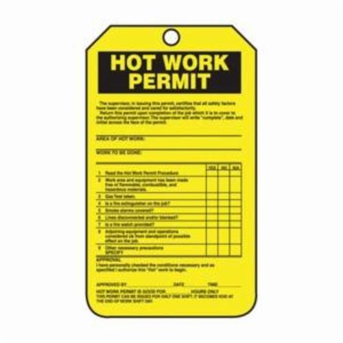 Accuform® TAR724 Tags By-The-Roll™ Safety Tag, 6-1/4 in H x 3 in W, Yellow, 3/8 in Hole, Cardstock