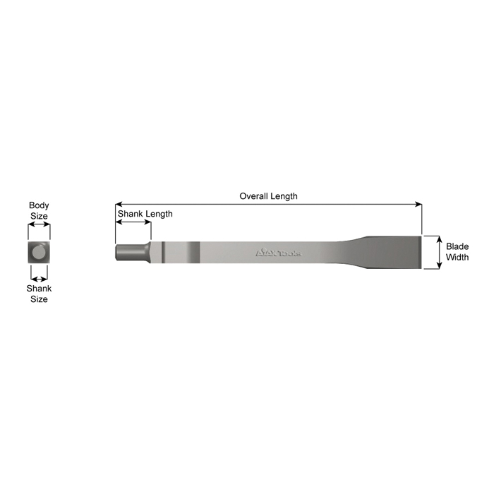 Mayhew&trade; 10207 PRO&trade; Full Finish Cold Chisel, Beveled Tip, 12 in OAL, 1/2 in W Blade