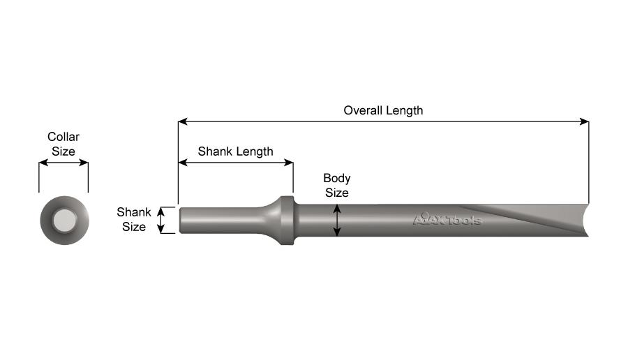 Ajax 906 Chisel, Zip Gun, 6-1/4 in OAL
