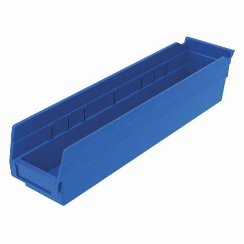 Akro-Mils&reg; 30128BLUE Shelf Bin, 17-7/8 in L x 4-1/8 in W x 4 in H, 123 cu-in, Blue