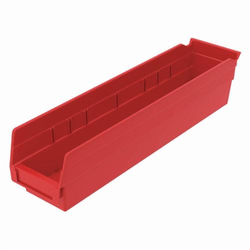Akro-Mils&reg; 30128RED Shelf Bin, 17-7/8 in L x 4-1/8 in W x 4 in H, 123 cu-in, Red