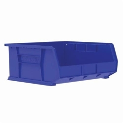 Akro-Mils&reg; 30250BLUE Hang and Stack Bin, 14-3/4 in L x 16-1/2 in W x 7 in H, Blue