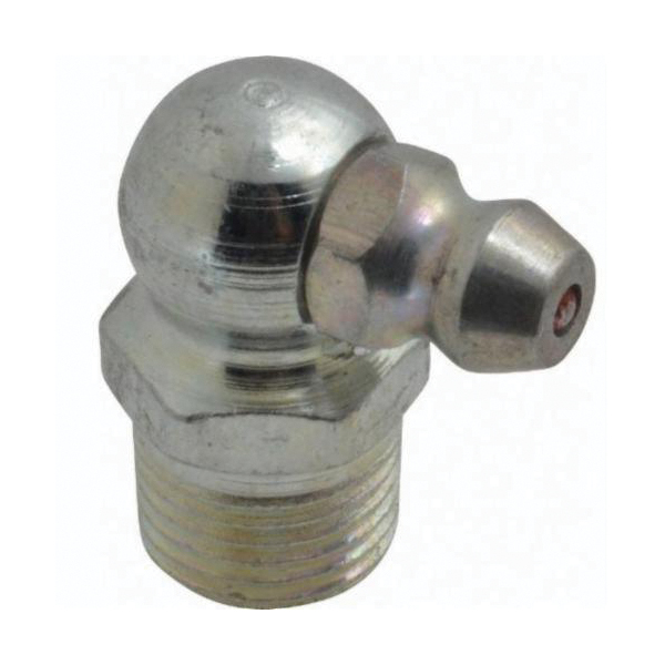 Alemite® 1610-BL Straight Thread Fitting, 1/8 in PTF Thread, 11/16 in OAL, 19/64 in L Shank, Trivalent Zinc Plated