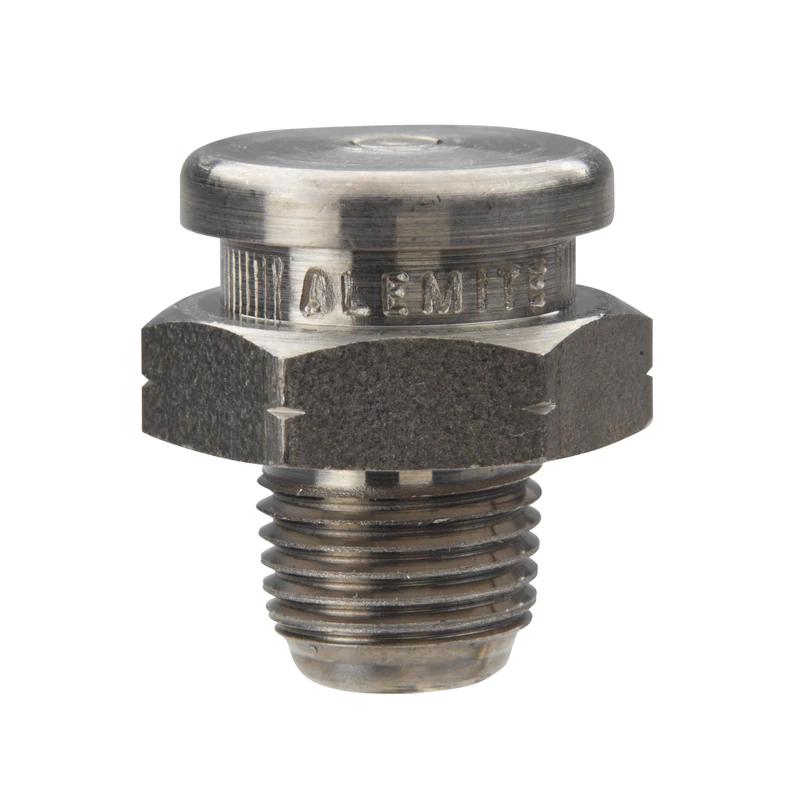 Alemite&reg; A1184 Button Head Fitting, 1/8 in PTF Thread, 3/4 in OAL, 11/32 in L Shank, Trivalent Zinc Plated
