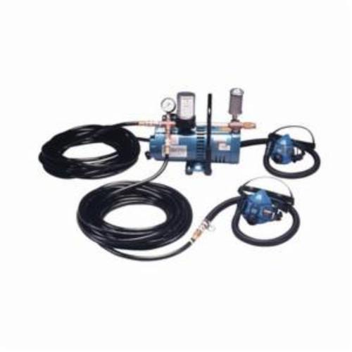 product Allegro® 9210-01 Low Pressure Oil Less Rotary Vane Full Mask Respirator System, 115/230 VAC, 1 People Served, 2 to 12 psi, Quick-Connect Connection, 100 ft L Hose