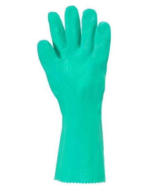 AlphaTec&reg; 217807 39-124 Chemical Resistant Gloves, 10, Nitrile, Green, Cotton Interlock Lining, 14 in L, Resists: Abrasive Surface, Sharp Edge, Chemical, Oil, Grease, Acid and Solvent, Supported Support, Gauntlet Cuff
