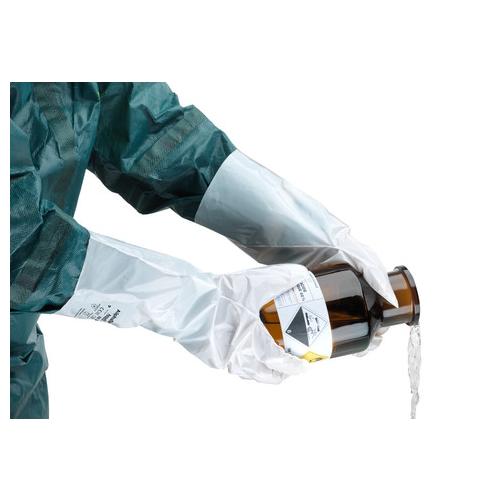 AlphaTec&reg; 2-100-7 2-100 Gloves, 7, White, 15 in L, Gauntlet Cuff, 0.07 mm THK