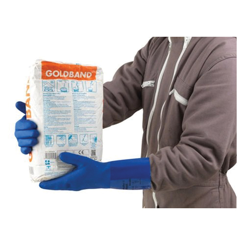 AlphaTec&reg; Snorkel&reg; 4-644-11 Medium Weight Chemical-Resistant Gloves, 11, PVC, Blue, Cotton Lining, 12 in L, Resists: Acid, Abrasion, Chemical, Cut, Caustics, Liquid, Grease, Oil, Puncture and Splash, Supported Support, Gauntlet Cuff, 63 mil THK