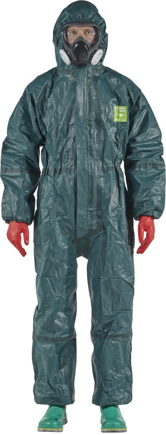 AlphaTec&reg; GR40-T-92-122-07 Coverall, 3XL, Green, Barrier Fabric