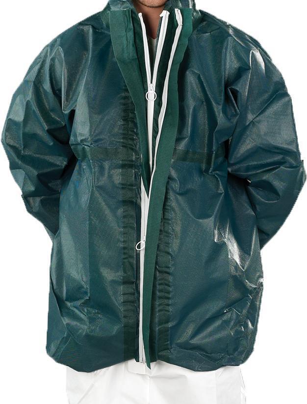 AlphaTec&reg; GR40-T-92-230-08 4000 Jacket, Green, Non-Woven Fabric, Resists: Chemical