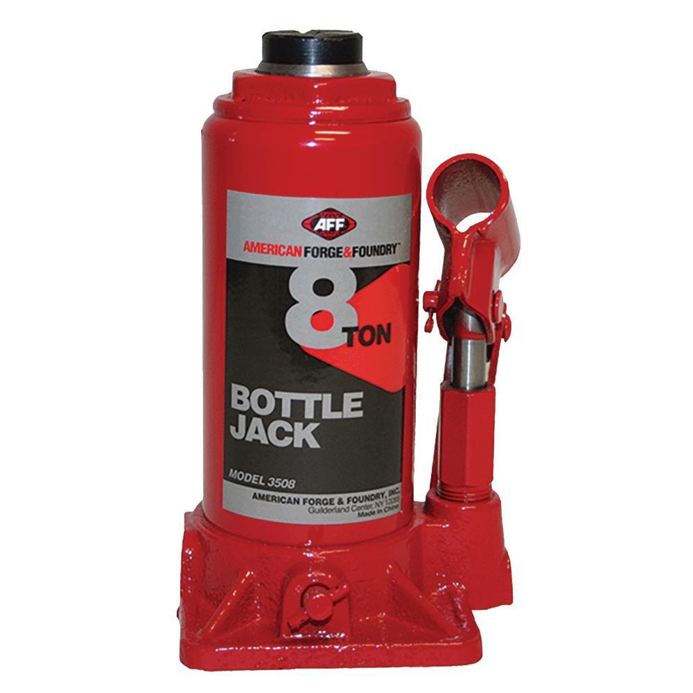 AFF&reg; 3508 Heavy Duty Manual Bottle Jack With Machine Hardened Steel Saddles, Centered Pumps and Rams, 8 ton Lifting, 7-3/4 in H Min Lifting, 15-1/2 in H Max Lifting, 4-3/4 x 5 in Base