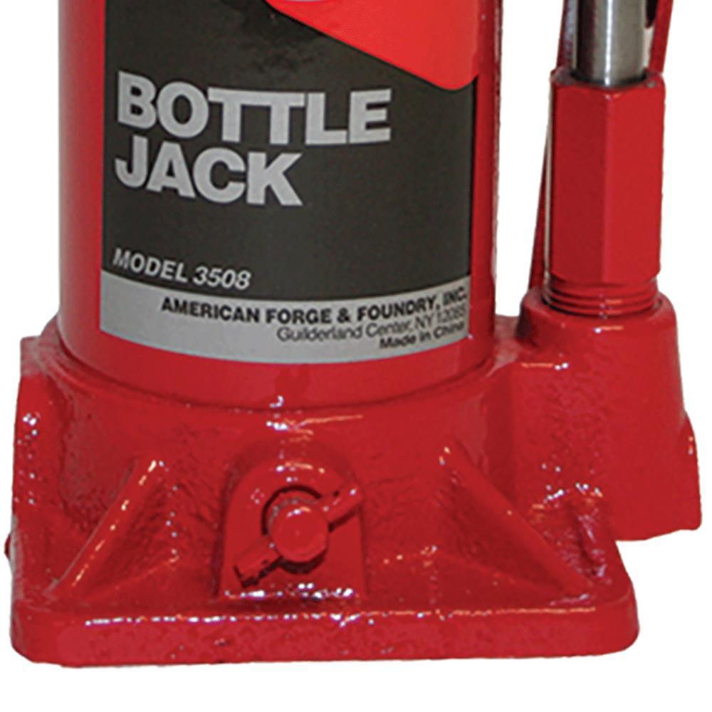 AFF&reg; 3508 Heavy Duty Manual Bottle Jack With Machine Hardened Steel Saddles, Centered Pumps and Rams, 8 ton Lifting, 7-3/4 in H Min Lifting, 15-1/2 in H Max Lifting, 4-3/4 x 5 in Base